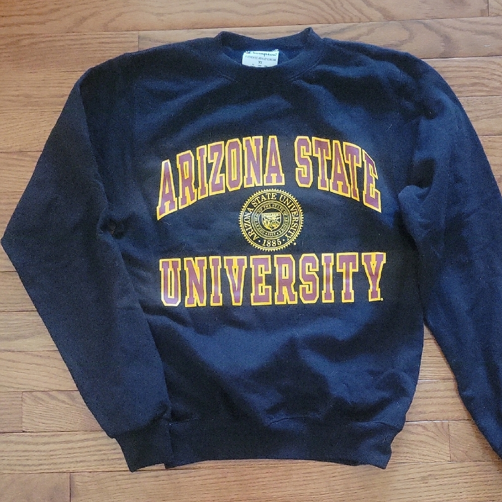 Black Crewneck Sweater with Gold Emblem